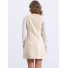 imageAllegra K Faux Leather Dress for Womens Pinafore Button Down V Neck Sleeveless Mini Overall DressesWhite