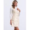 imageAllegra K Faux Leather Dress for Womens Pinafore Button Down V Neck Sleeveless Mini Overall DressesWhite