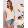 imageAllegra K Gingham Tops for Women Summer Cute Cap Sleeve Square Neck Plaid Shirts Casual BlousesApricot White