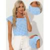 imageAllegra K Gingham Tops for Women Summer Cute Cap Sleeve Square Neck Plaid Shirts Casual BlousesBlue