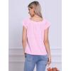 imageAllegra K Gingham Tops for Women Summer Cute Cap Sleeve Square Neck Plaid Shirts Casual BlousesPink