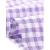 imageAllegra K Gingham Tops for Women Summer Cute Cap Sleeve Square Neck Plaid Shirts Casual BlousesPurple