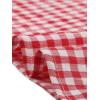 imageAllegra K Gingham Tops for Women Summer Cute Cap Sleeve Square Neck Plaid Shirts Casual BlousesRed