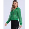 imageAllegra K Hoodie Jacket for Womens 2024 Zip Up Long Sleeve Mesh Sheer Bomber JacketsGreen