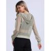 imageAllegra K Hoodie Jacket for Womens 2024 Zip Up Long Sleeve Mesh Sheer Bomber JacketsGrey