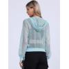 imageAllegra K Hoodie Jacket for Womens 2024 Zip Up Long Sleeve Mesh Sheer Bomber JacketsLight Blue