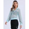 imageAllegra K Hoodie Jacket for Womens 2024 Zip Up Long Sleeve Mesh Sheer Bomber JacketsLight Blue