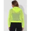 imageAllegra K Hoodie Jacket for Womens 2024 Zip Up Long Sleeve Mesh Sheer Bomber JacketsNeon Yellow