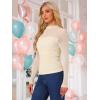 imageAllegra K Mesh Top Women Sheer Long Sleeve Mock Neck Slim Fit Shirts Trendy Fall Outfit Ruched Going Out TopsBeige