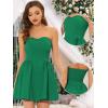 imageAllegra K Strapless Tube Mini Dresses for Womens Flare Solid Cocktail Party DressDark Green