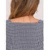 imageAllegra K Summer Gingham Tops for Womens Square Neck Ruffle Cap Sleeve BlousesNavy Blue