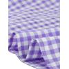imageAllegra K Summer Gingham Tops for Womens Square Neck Ruffle Cap Sleeve BlousesPurple