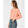 imageAllegra K Womens 1950s Vintage Long Sleeve Printed Button Down Tops Small Dark Pink Heart