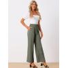 imageAllegra K Womens 2025 Summer Casual Pants Loose High Waist Drawstring Wide Leg Palazzo Trousers with PocketsArmy Green