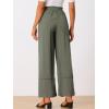 imageAllegra K Womens 2025 Summer Casual Pants Loose High Waist Drawstring Wide Leg Palazzo Trousers with PocketsArmy Green