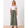 imageAllegra K Womens 2025 Summer Casual Pants Loose High Waist Drawstring Wide Leg Palazzo Trousers with PocketsArmy Green