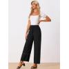 imageAllegra K Womens 2025 Summer Casual Pants Loose High Waist Drawstring Wide Leg Palazzo Trousers with PocketsBlack