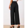 imageAllegra K Womens 2025 Summer Casual Pants Loose High Waist Drawstring Wide Leg Palazzo Trousers with PocketsBlack