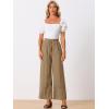 imageAllegra K Womens 2025 Summer Casual Pants Loose High Waist Drawstring Wide Leg Palazzo Trousers with PocketsBrown