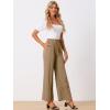 imageAllegra K Womens 2025 Summer Casual Pants Loose High Waist Drawstring Wide Leg Palazzo Trousers with PocketsBrown