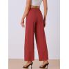 imageAllegra K Womens 2025 Summer Casual Pants Loose High Waist Drawstring Wide Leg Palazzo Trousers with PocketsDark Red