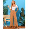 imageAllegra K Womens 2025 Summer Casual Pants Loose High Waist Drawstring Wide Leg Palazzo Trousers with PocketsDusty Orange