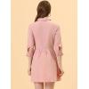 imageAllegra K Womens 34 Sleeve Button Front Flare Mini Shirt Dress Small Pink