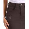 imageAllegra K Womens Basic Distressed High Waist Ripped Hem Washed Jeans Denim SkirtBrown