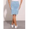 imageAllegra K Womens Basic Distressed High Waist Ripped Hem Washed Jeans Denim SkirtLight Blue