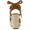 imageAllegra K Womens Closed Toe Espadrilles Wedges Tie Up Wedge SandalsBrown