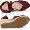 imageAllegra K Womens Closed Toe Espadrilles Wedges Tie Up Wedge SandalsBurgundy