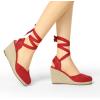 imageAllegra K Womens Closed Toe Espadrilles Wedges Tie Up Wedge SandalsRed