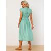 imageAllegra K Womens Deep V Neck Boho Floral Smocked Waist Midi DressGreen