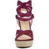 imageAllegra K Womens Espadrille Platform Lace Up Wedges SandalsBurgundy