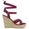 imageAllegra K Womens Espadrille Platform Lace Up Wedges SandalsBurgundy