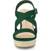 imageAllegra K Womens Espadrilles Platform Slingback Wedges SandalsEmerald Green