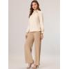 imageAllegra K Womens Fall Blouse 2025 Long Sleeve Ruffle Tie Neck Business Work TopApricot