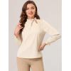 imageAllegra K Womens Fall Blouse 2025 Long Sleeve Ruffle Tie Neck Business Work TopApricot
