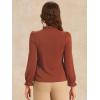 imageAllegra K Womens Fall Blouse 2025 Long Sleeve Ruffle Tie Neck Business Work TopCaramel