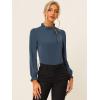 imageAllegra K Womens Fall Blouse 2025 Long Sleeve Ruffle Tie Neck Business Work TopDark Blue