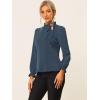 imageAllegra K Womens Fall Blouse 2025 Long Sleeve Ruffle Tie Neck Business Work TopDark Blue