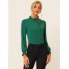 imageAllegra K Womens Fall Blouse 2025 Long Sleeve Ruffle Tie Neck Business Work TopDark Green