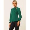 imageAllegra K Womens Fall Blouse 2025 Long Sleeve Ruffle Tie Neck Business Work TopDark Green