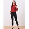 imageAllegra K Womens Fall Blouse 2025 Long Sleeve Ruffle Tie Neck Business Work TopDark Red