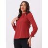 imageAllegra K Womens Fall Blouse 2025 Long Sleeve Ruffle Tie Neck Business Work TopDark Red
