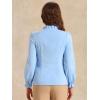 imageAllegra K Womens Fall Blouse 2025 Long Sleeve Ruffle Tie Neck Business Work TopSky Blue