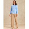 imageAllegra K Womens Fall Blouse 2025 Long Sleeve Ruffle Tie Neck Business Work TopSky Blue