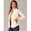 imageAllegra K Womens Fleece Vest Button Down Sleeveless Jacket with Pockets Oversized Fuzzy VestsApricot Brown