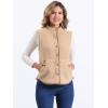 imageAllegra K Womens Fleece Vest Button Down Sleeveless Jacket with Pockets Oversized Fuzzy VestsBrown