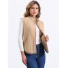 imageAllegra K Womens Fleece Vest Button Down Sleeveless Jacket with Pockets Oversized Fuzzy VestsBrown